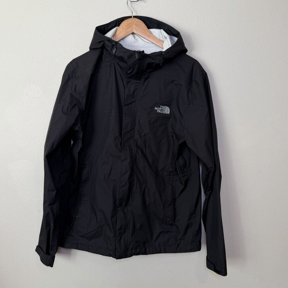 North Face Venture 2 Rain Coat Jacket Black Dryvent Zip Hood Mens M